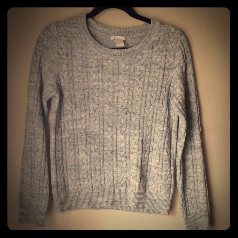 Grey cable knit sweater